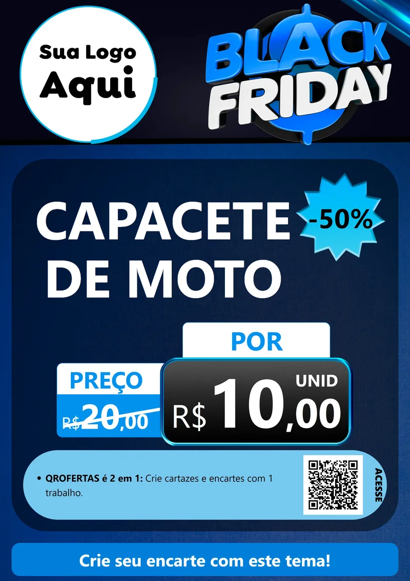 Modelo de Cartaz para Cartaz A4 Vertical com o tema Black Friday para Moto peças