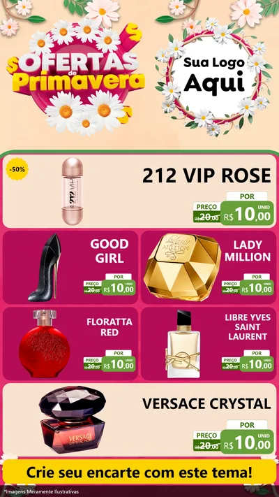Modelo de TV para TV Vertical com o tema Ofertas de Primavera para Perfumes