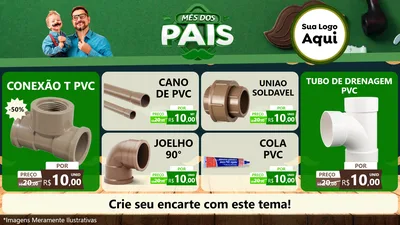 Modelo de TV para TV Horizontal com o tema Mês dos Pais para Tubos e conexões