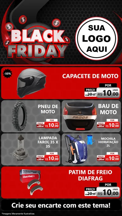 Modelo de TV para TV Vertical com o tema Black Friday para Moto peças