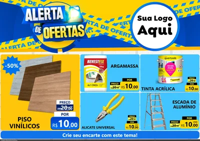 Modelo de Encarte para Encarte A4 Horizontal com o tema Alerta de Ofertas para Material para Construção