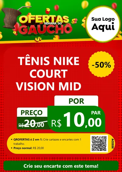 Modelo de Cartaz para Cartaz A4 Vertical com o tema Ofertas Semana Do Gaúcho para Calçados