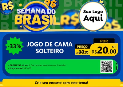 Modelo de Cartaz para Cartaz A4 Horizontal com o tema Semana Do Brasil para Cama, Mesa e Banho