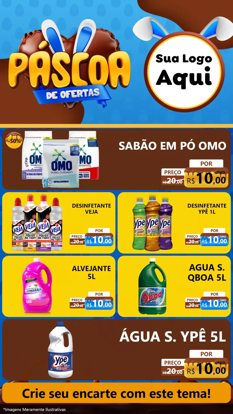 Modelo de TV para TV Vertical com o tema Páscoa de Ofertas para Produtos de Limpeza