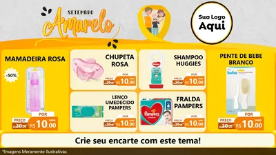Modelo de TV para TV Horizontal com o tema Setembro Amarelo para Bebês