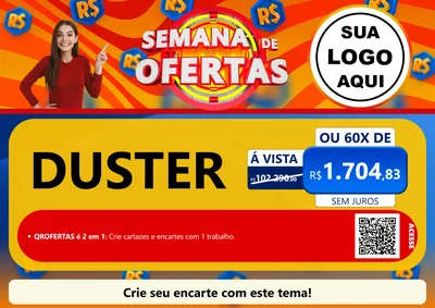 Modelo de Cartaz para Cartaz A4 Horizontal com o tema Semana de Ofertas para Concessionaria de Carros