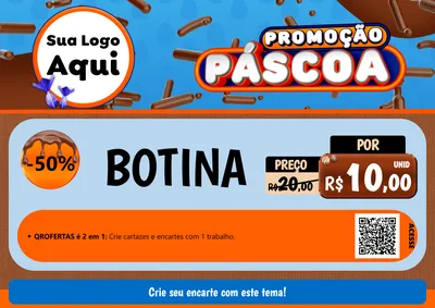 Modelo de Cartaz para Cartaz A4 Horizontal com o tema Promoção Páscoa para Agropecuária