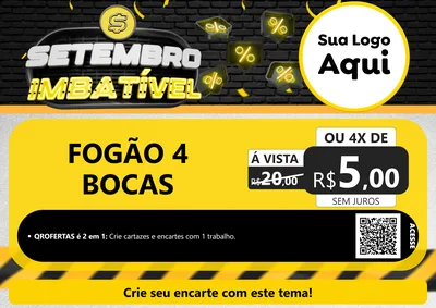 Modelo de Cartaz para Cartaz A4 Horizontal com o tema Setembro Imbatível para Móveis e Eletro