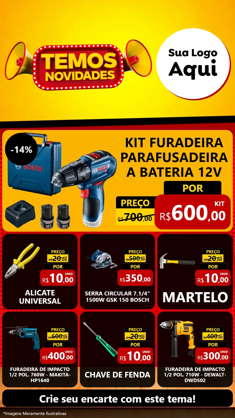 Modelo de Rede Social para Stories com o tema Temos Novidades para Maquinas e Ferramentas