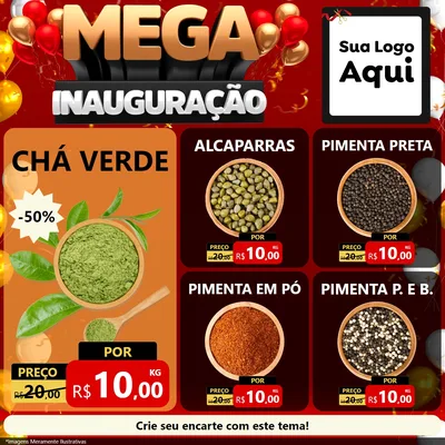 Modelo de Rede Social para Feed Facebook com o tema Mega Inauguração para Produtos Naturais