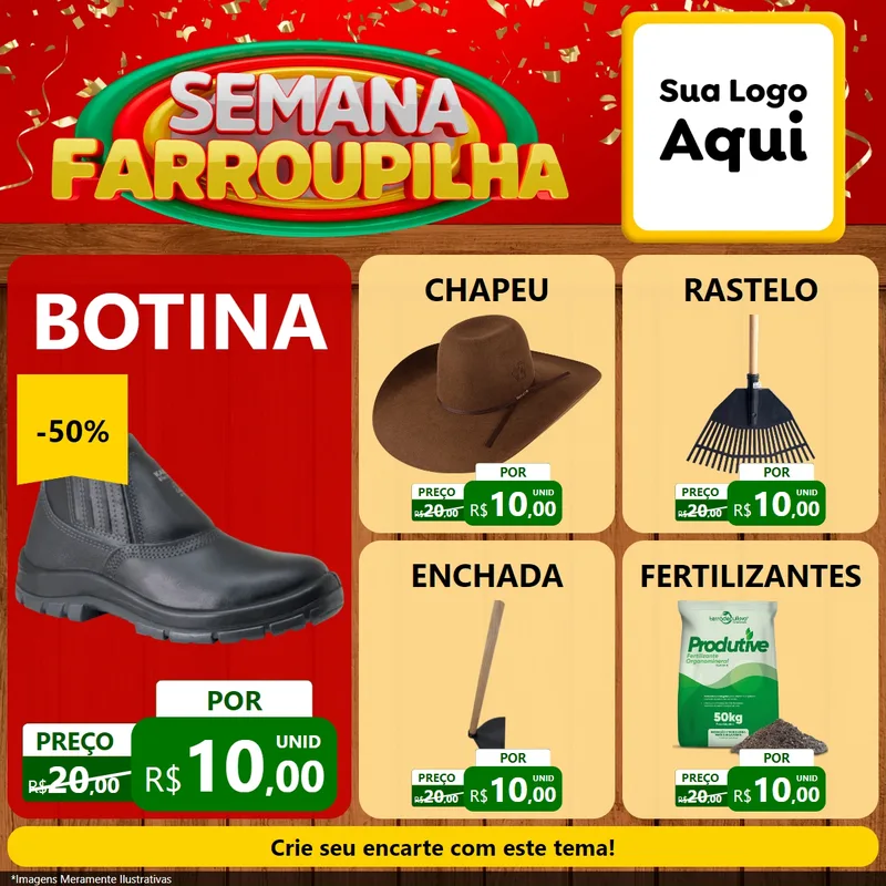 Modelo de Rede Social para Feed Facebook com o tema Semana Farroupilha para Agropecuária