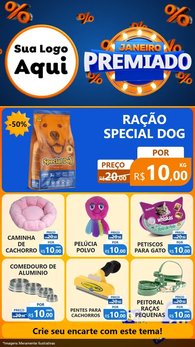 Modelo de Rede Social para Stories com o tema Janeiro Premiado para Pet Shop