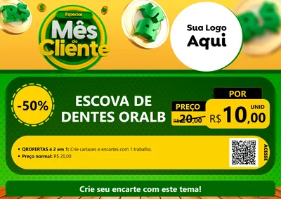 Modelo de Cartaz para Cartaz A4 Horizontal com o tema Especial Mês do Cliente para Higiene Pessoal