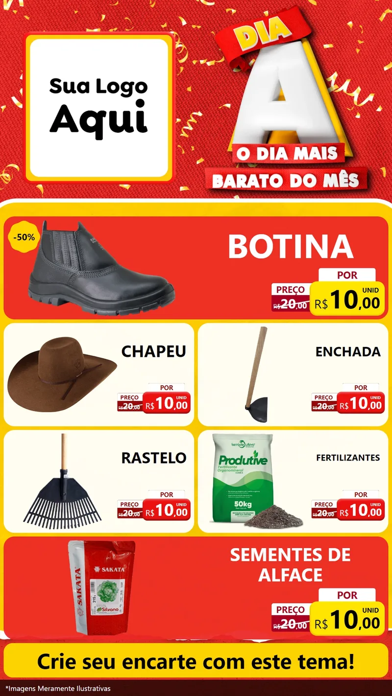 Modelo de TV para TV Vertical com o tema Dia A o Dia Mais Barato do Mês para Agropecuária