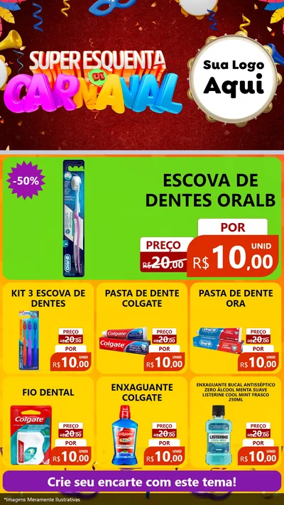 Modelo de Rede Social para Stories com o tema Super Esquenta de Carnaval para Higiene Pessoal