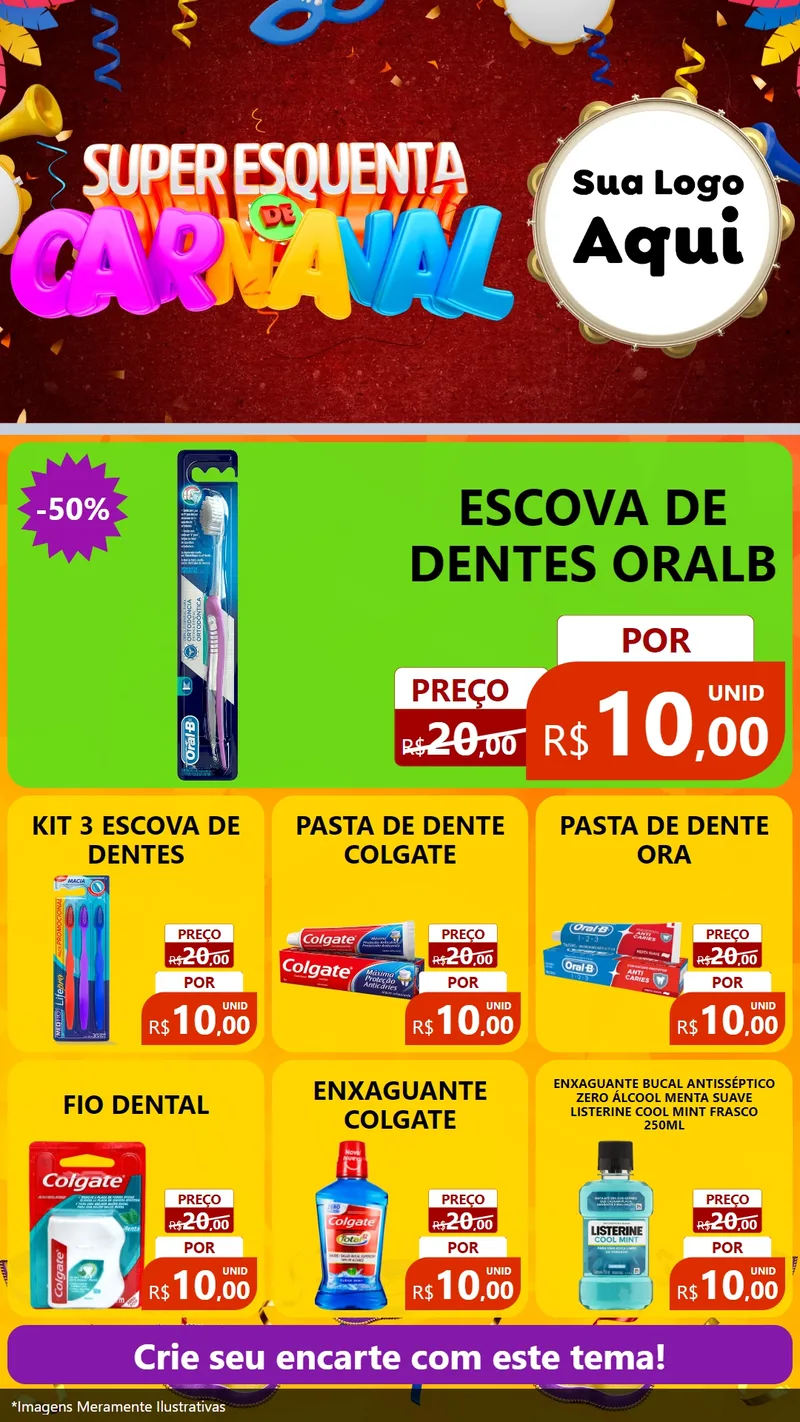 Modelo de Rede Social para Stories com o tema Super Esquenta de Carnaval para Higiene Pessoal