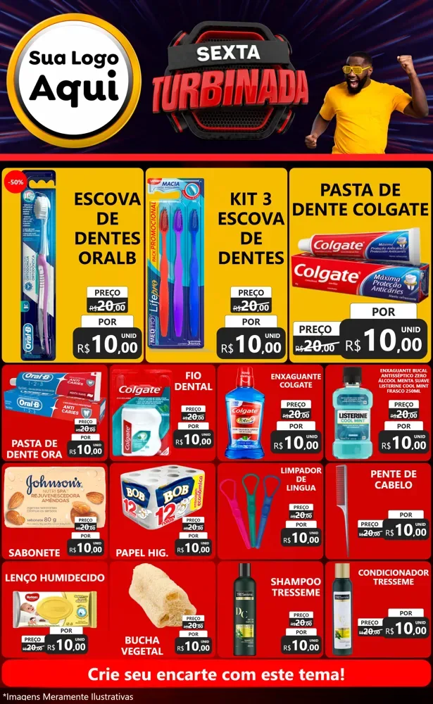 Modelo de Encarte para Encarte Grande com o tema Sexta Turbinada para Higiene Pessoal