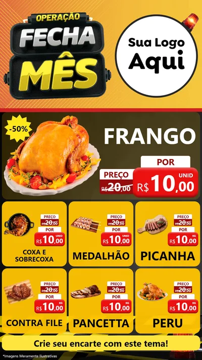 Modelo de Rede Social para Stories com o tema Operação Fecha Mês para Assados