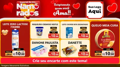 Modelo de TV para TV Horizontal com o tema Especial Dia dos Namorados para Frios e Laticínios