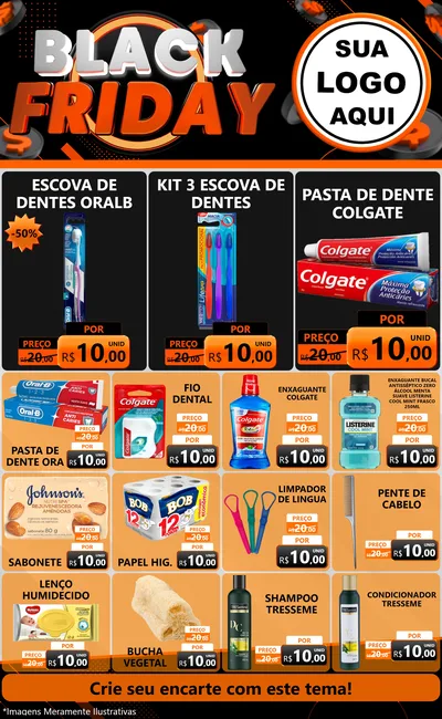 Modelo de Encarte para Encarte Grande com o tema Black Friday para Higiene Pessoal