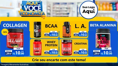 Modelo de TV para TV Horizontal com o tema Aqui Você Economiza para Suplementos alimentares