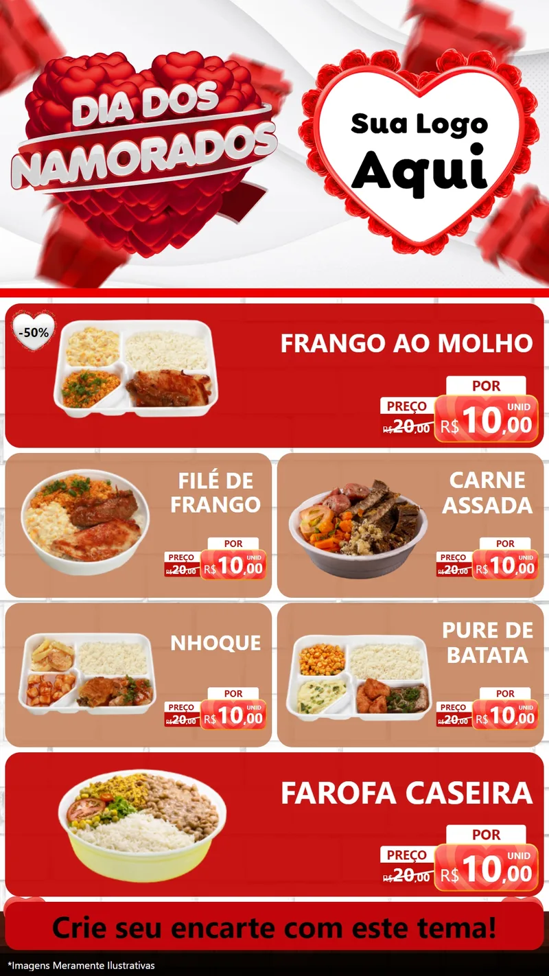 Modelo de TV para TV Vertical com o tema Dia dos Namorados para Restaurante