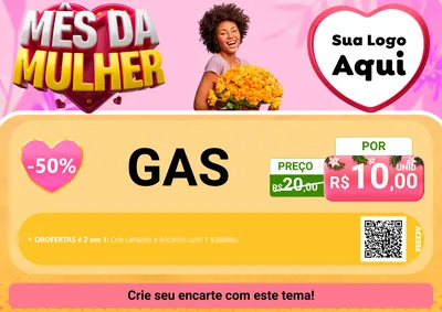 Modelo de Cartaz para Cartaz A4 Horizontal com o tema Mês da Mulher para Água e gás
