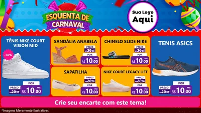 Modelo de TV para TV Horizontal com o tema Esquenta de Carnaval para Calçados