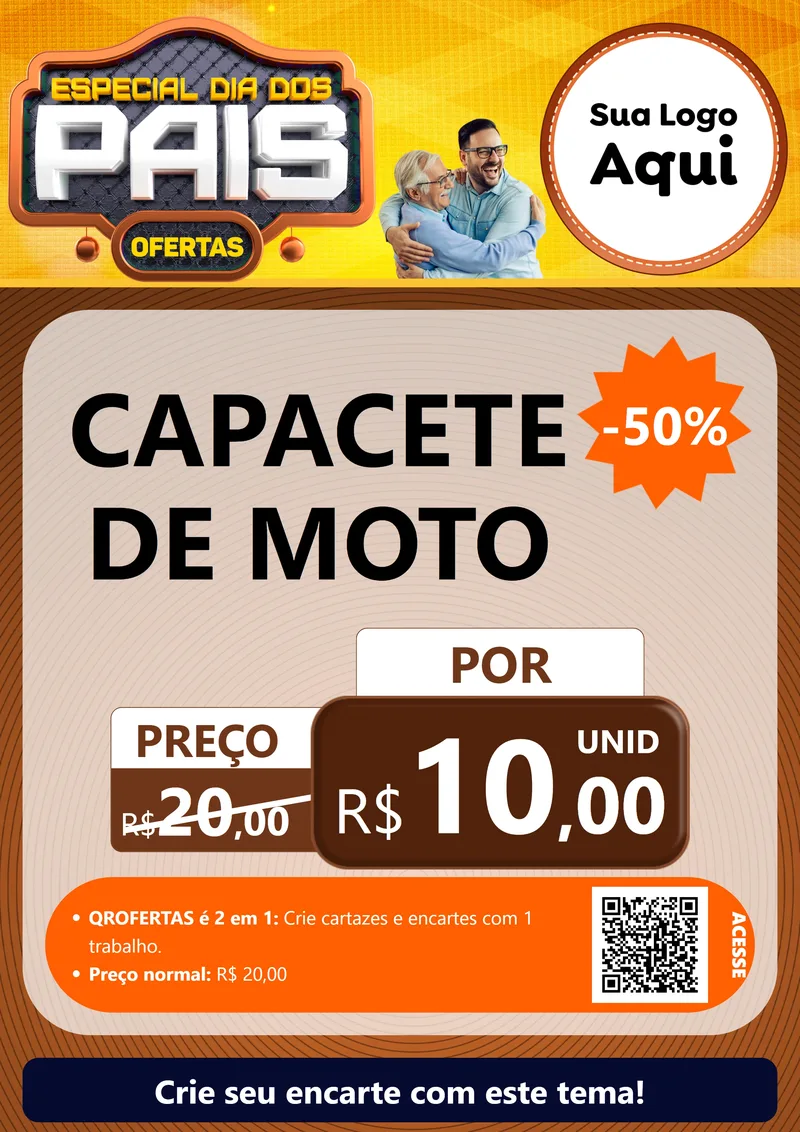 Modelo de Cartaz para Cartaz A4 Vertical com o tema Especial Dia dos Pais para Moto peças