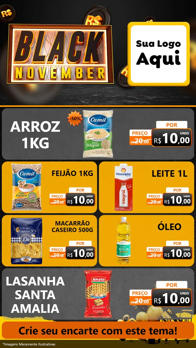Modelo de TV para TV Vertical com o tema Black November para Supermercado
