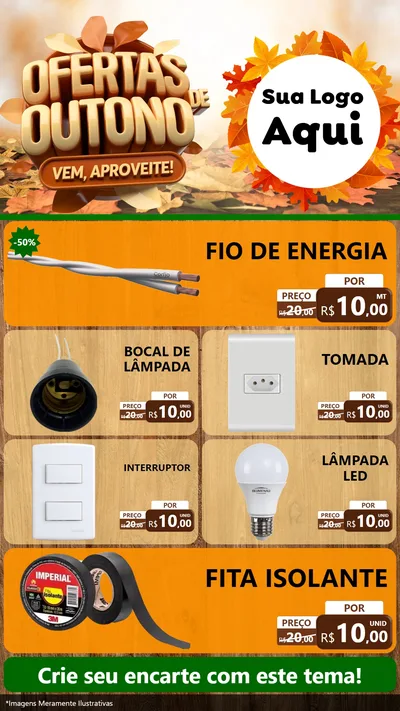 Modelo de TV para TV Vertical com o tema Ofertas de Outono - Vem, Aproveite! para Materiais Elétricos
