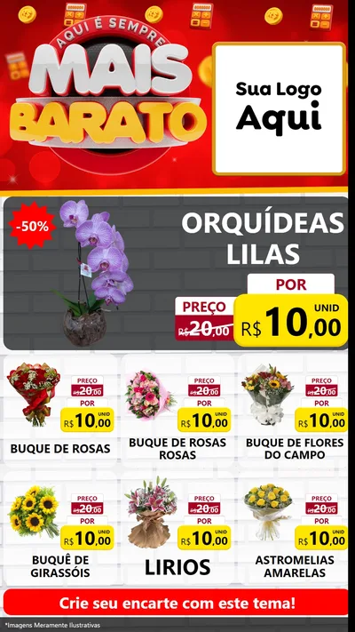 Modelo de Rede Social para Stories com o tema Mais Barato para Floricultura e jardim