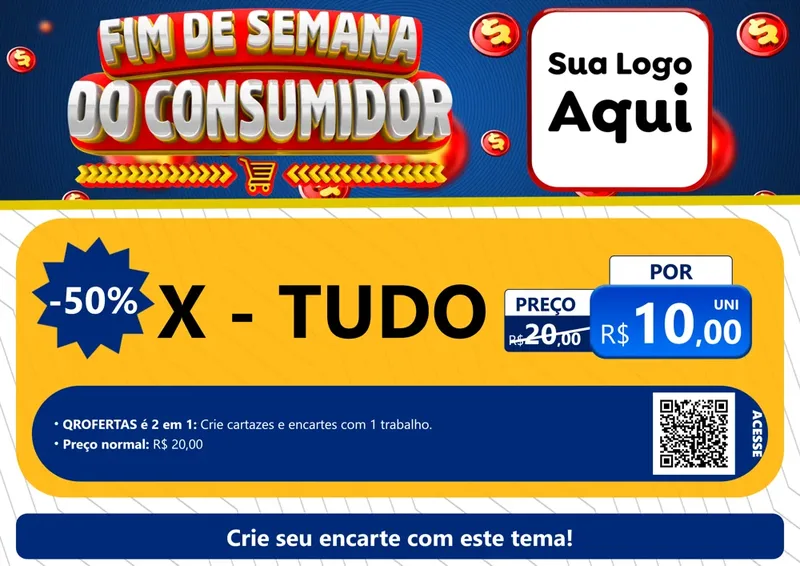 Modelo de Cartaz para Cartaz A4 Horizontal com o tema Fim de Semana do Consumidor para Hamburgueria