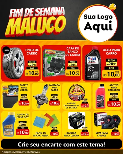 Modelo de Rede Social para Feed Instagram com o tema Final de Semana Maluco para Auto peças