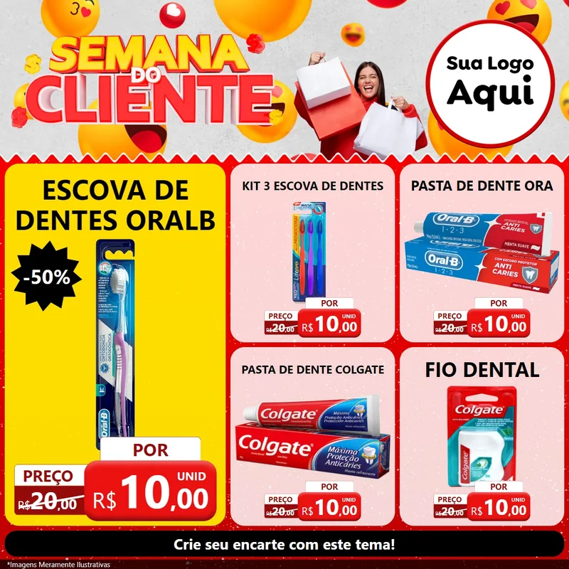 Modelo de Rede Social para Feed Facebook com o tema Semana do Cliente para Higiene Pessoal