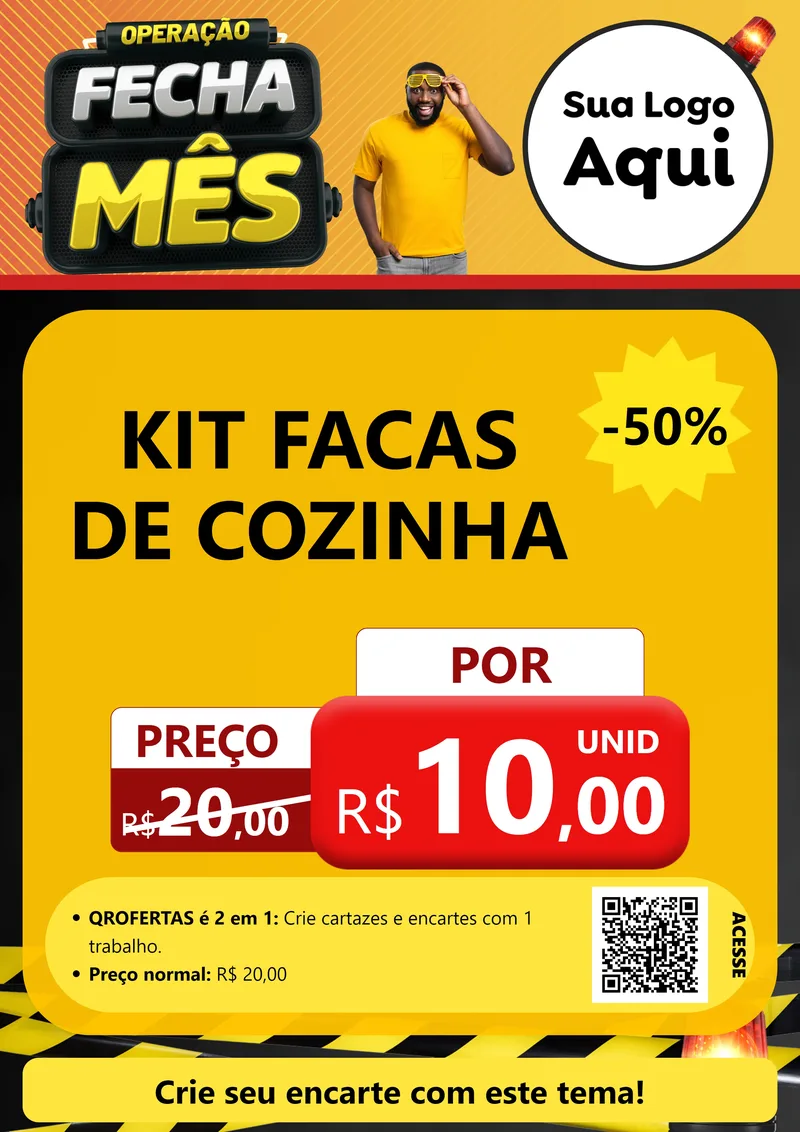Modelo de Cartaz para Cartaz A4 Vertical com o tema Operação Fecha Mês para Utilidades Domésticas