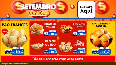 Modelo de TV para TV Horizontal com o tema Operação Setembro Com Muita Economia para Padaria