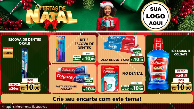 Modelo de TV para TV Horizontal com o tema Ofertas de Natal para Higiene Pessoal