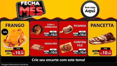 Modelo de TV para TV Horizontal com o tema Fecha Mês para Assados