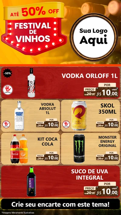Modelo de TV para TV Vertical com o tema Festival de Vinhos para Distribuidora de bebidas