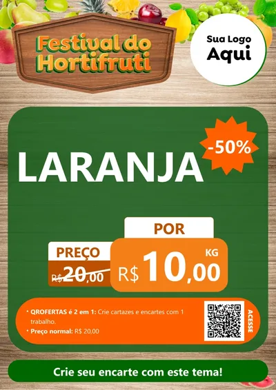 Modelo de Cartaz para Cartaz A4 Vertical com o tema Festival do Hortifruti para Hortifrúti