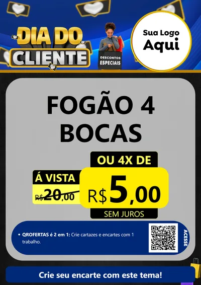 Modelo de Cartaz para Cartaz A4 Vertical com o tema Dia Do Cliente para Móveis e Eletro