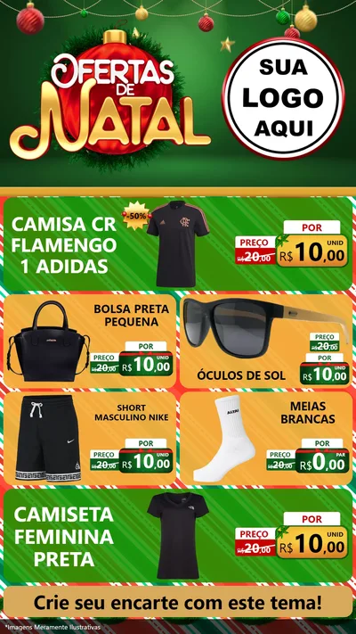 Modelo de TV para TV Vertical com o tema Ofertas de Natal para Roupas e acessórios