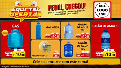 Modelo de TV para TV Horizontal com o tema Aqui Tem Ofertas para Água e gás