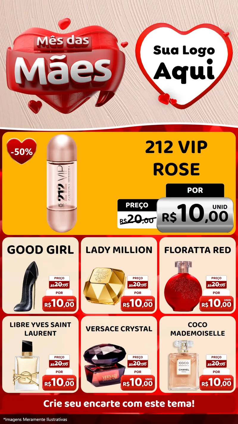 Modelo de Rede Social para Stories com o tema Mês das Mães para Perfumes