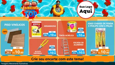 Modelo de TV para TV Horizontal com o tema Janeiro Top para Material para Construção