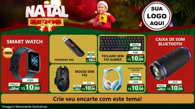 Modelo de TV para TV Horizontal com o tema Natal da Economia para Informática