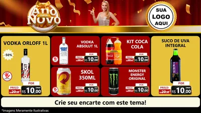Modelo de TV para TV Horizontal com o tema Super Ano Novo para Distribuidora de bebidas