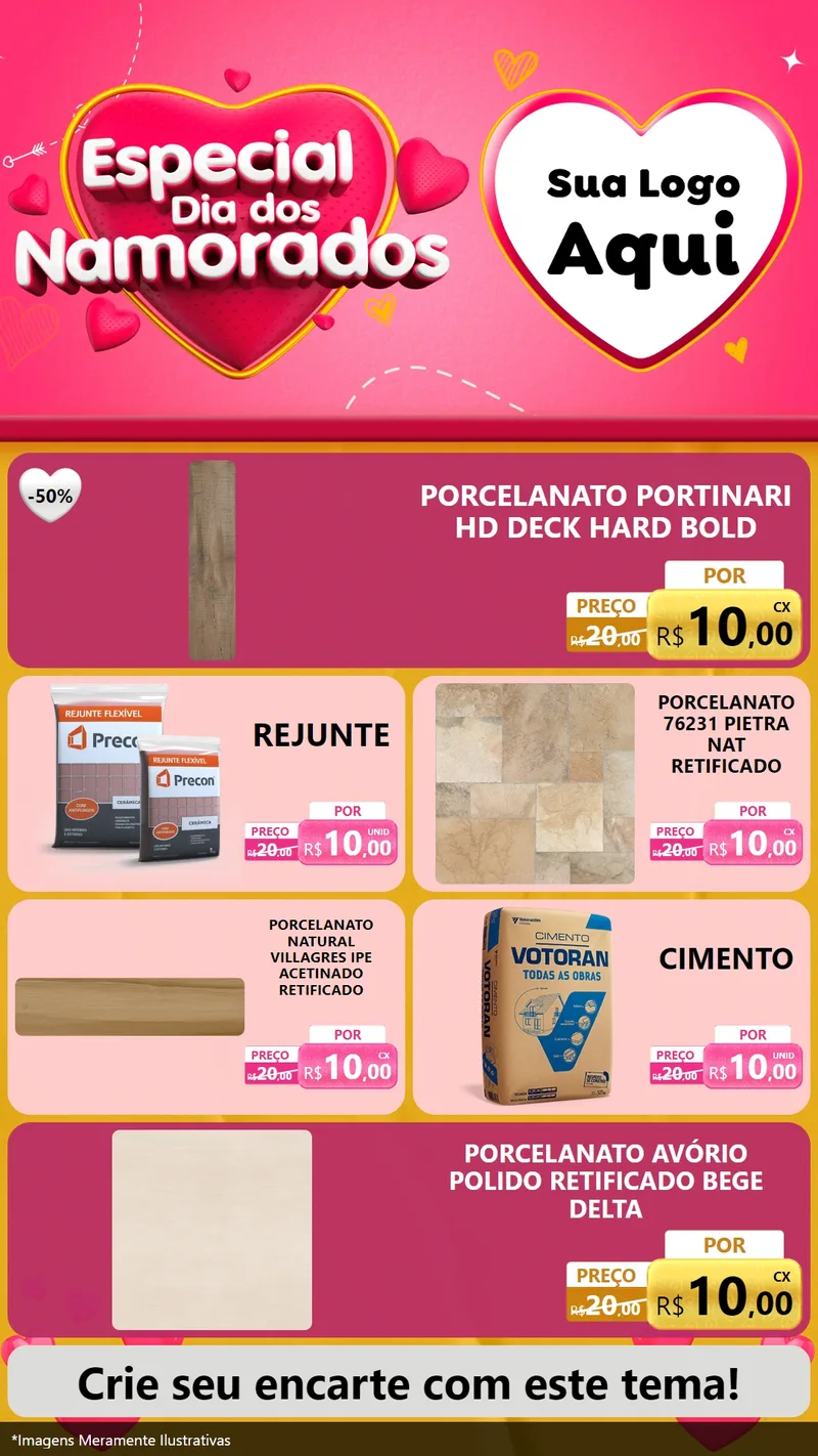 Modelo de TV para TV Vertical com o tema Especial Dia dos Namorados para Pisos e revestimentos