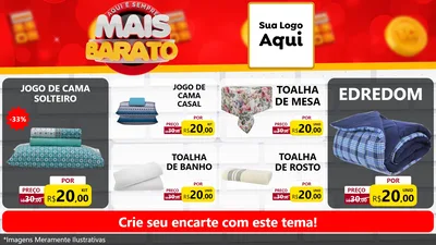 Modelo de TV para TV Horizontal com o tema Mais Barato para Cama, Mesa e Banho